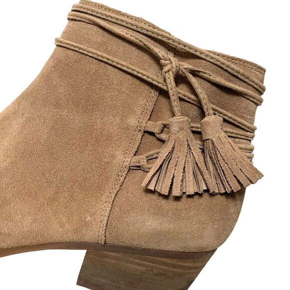 VINCE CAMUTO Carlina Western Boho Suede Tassel Wrap Booties 7.5 - Picture 5 of 12